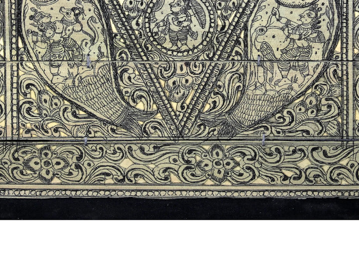 Radha-Krishna and Demons Killed Pattachitra Painting on Cloth by Lord Krishna · view 4
