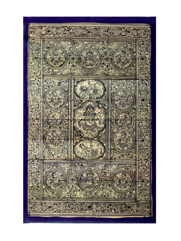 Four Hands Dancing Lord Ganesha Pattachitra Painting on Cloth · view 1