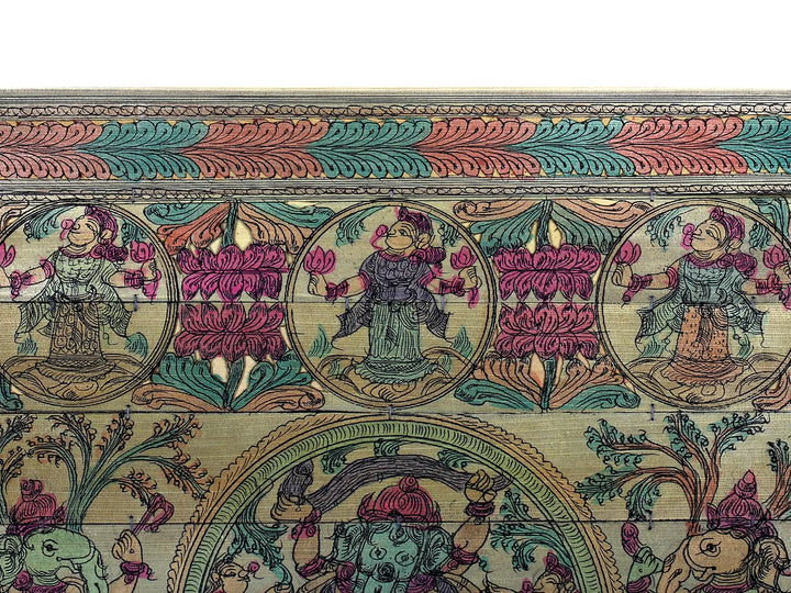 Six Hands Dancing Lord Ganesha Pattachitra Painting on Cloth · view 3