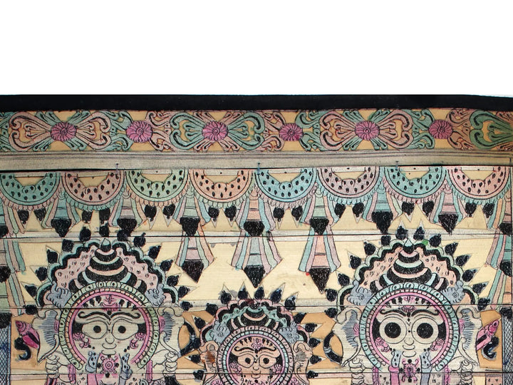 Shri Jagannath Ji with Subhadra and Balabhadra Painting on Palm Leaf · view 2