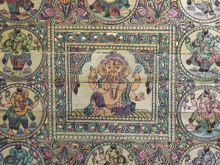 Different Forms of Lord Ganesha Pattachitra Painting on Cloth · view 2