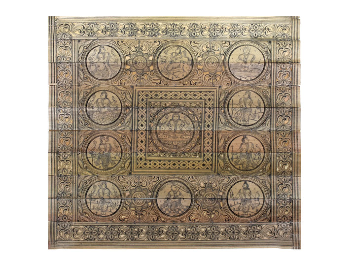 Lord Vishnu with His Ten Incarnations (Dashavatara) Pattachitra Painting on Cloth · view 1
