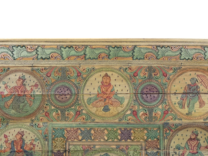 Sitting Lord Ganesha with Dashavatara of Lord Vishnu Pattachitra Painting on Cloth · view 3