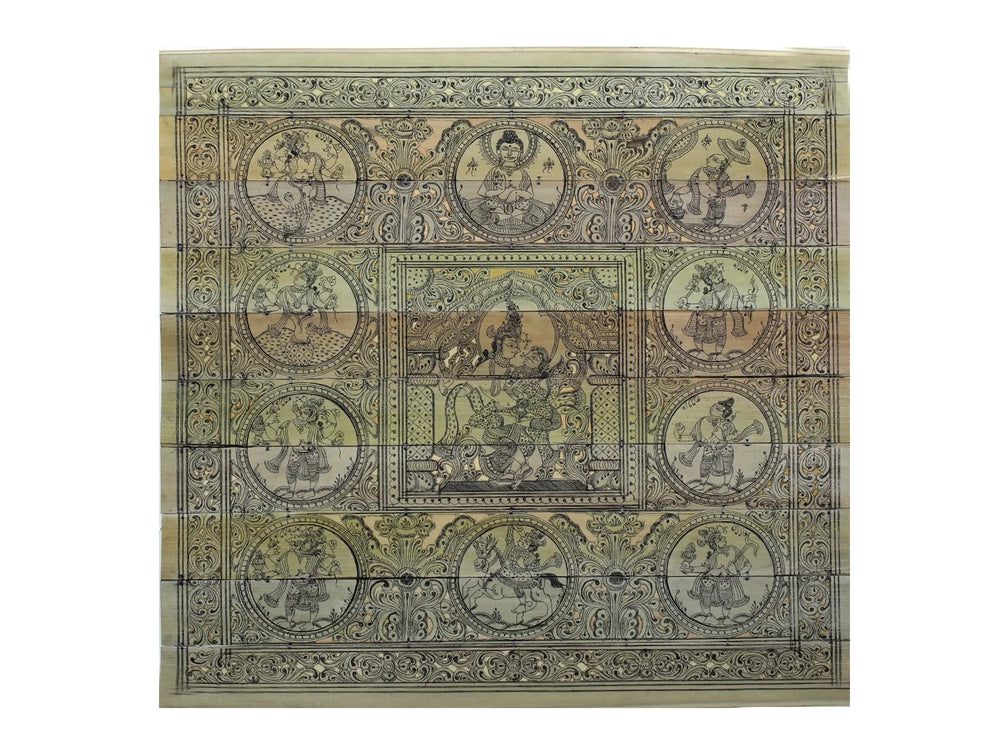 Madhav and Madhavi (Radha-Krishna) with Ten Incarnations of Lord Vishnu (Dashavatara)