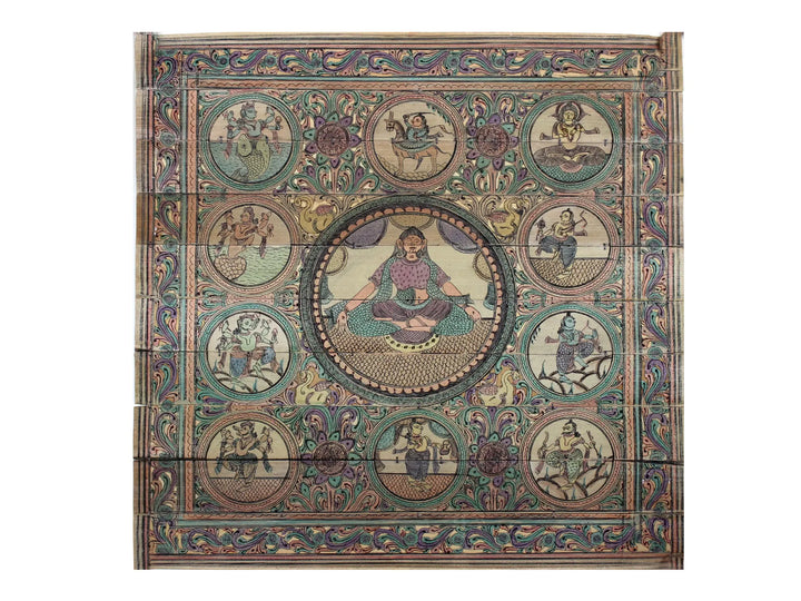 Ten Incarnations of Lord Vishnu (Dashavatara) Pattachitra Painting on Cloth · view 1