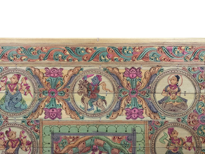 Standing Radha-Krishna with Lord Vishnu's Dashavatara Pattachitra Painting on Cloth · view 3