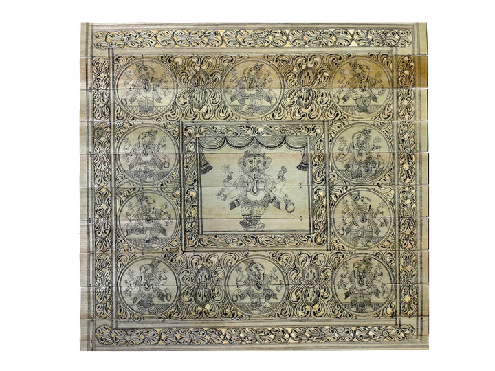 Different Forms of Lord Ganesha Pattachitra Painting on Cloth · view 1