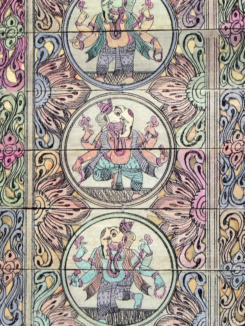 Sitting Vighnaharta Ganesha with Dashavatara of Lord Vishnu